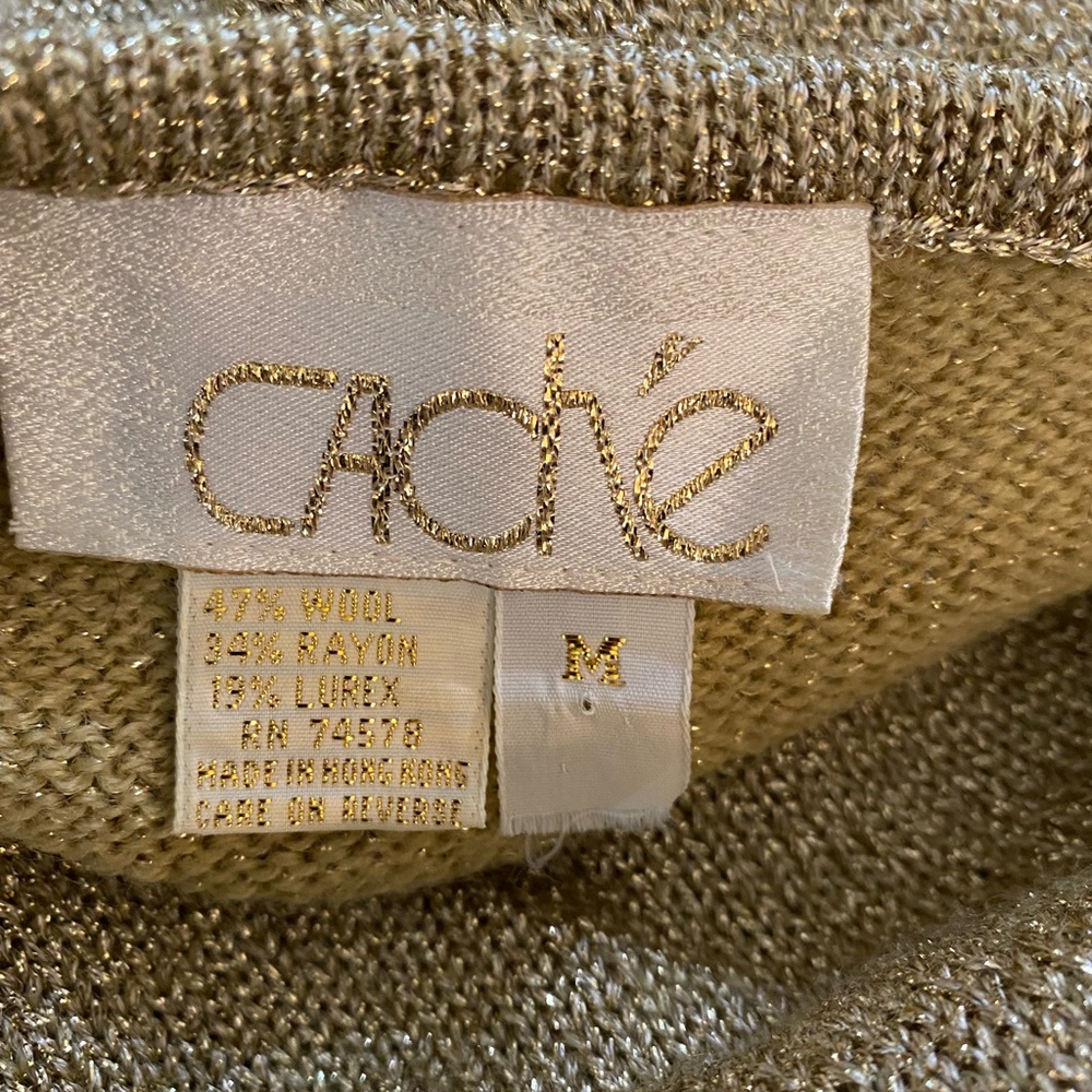 Vintage CACHÉ beautiful, gold sweater like new - Picture 2 of 15